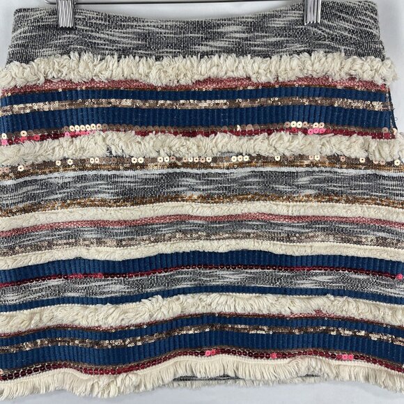 Anthropologie Moulinette Soeurs Erine Fringe Mini-Skirt Womens Size 4 - Picture 2 of 8